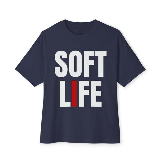 Soft Life Unisex Boxy Tee, Oversized Graphic Shirt, Casual Wear, Street Style, Gifts for Him/Her, Weekend Outfit