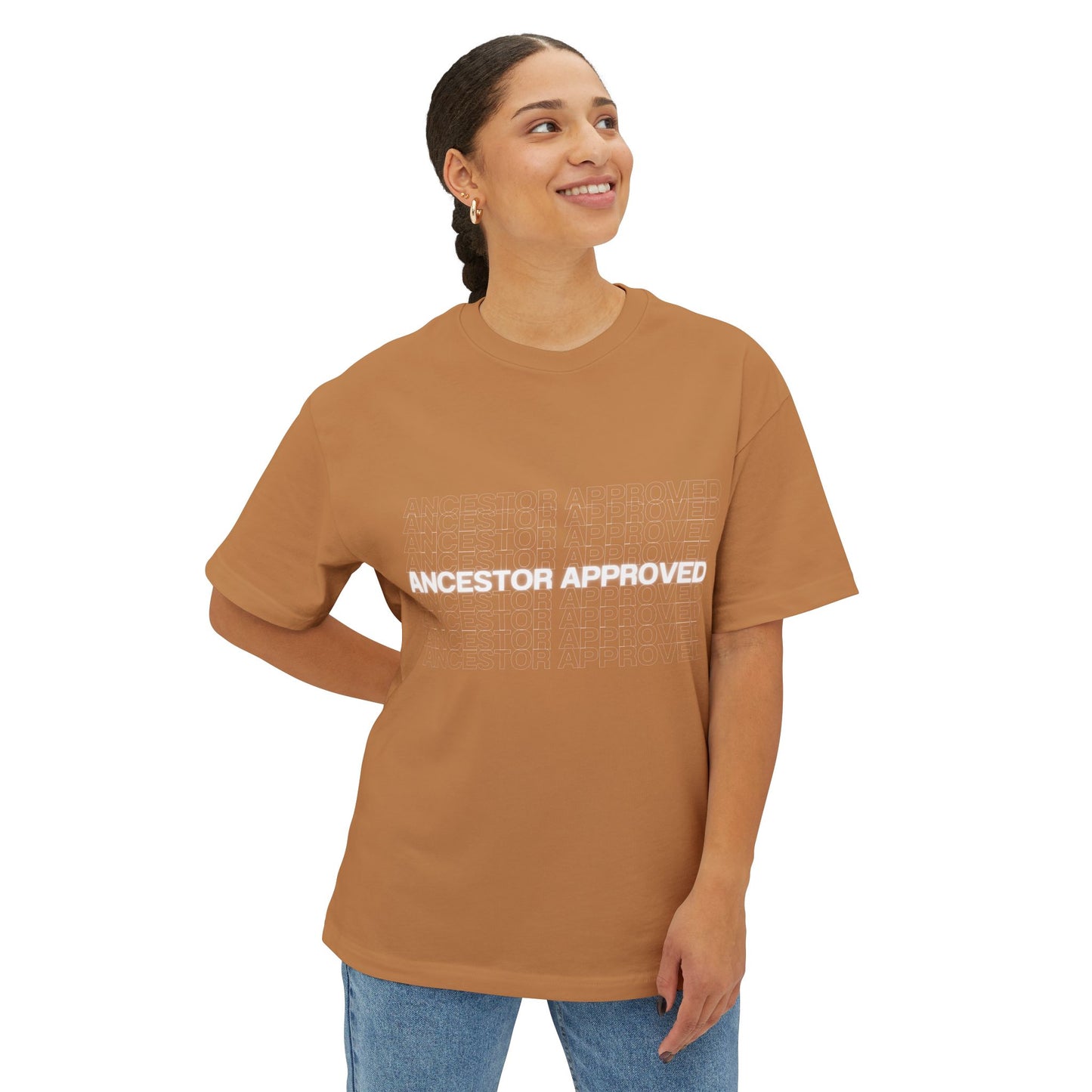 Ancestor Approved - Unisex Oversized Boxy Tee - Cozy Everyday Wear, Casual Fashion, Perfect for Relaxation, Gift for Her/Him, Summer Essential